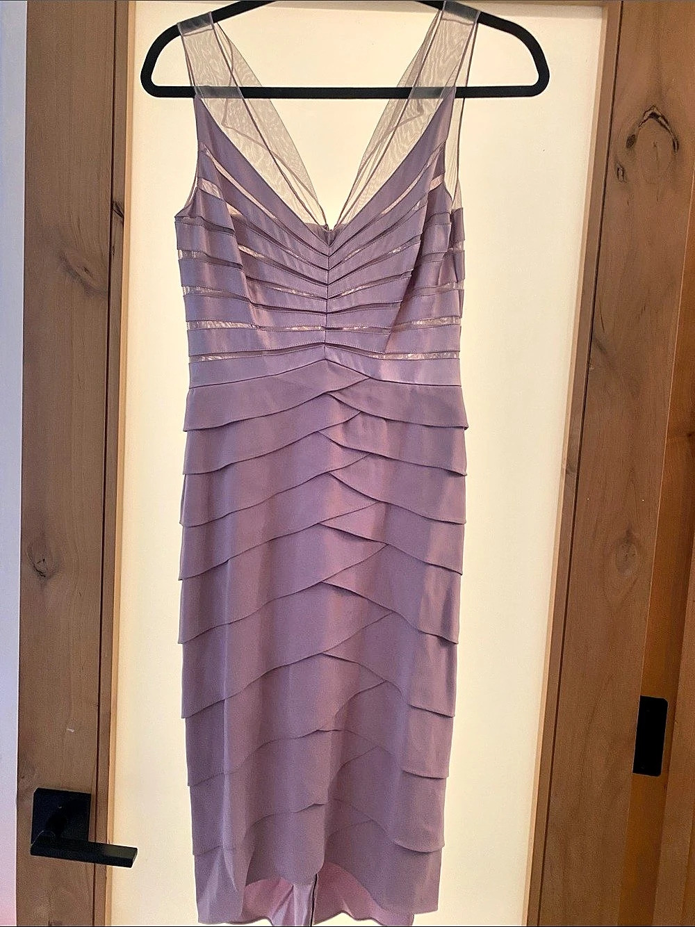 Chetta B Tiered Midi Dress in Purple Size 2 Like New